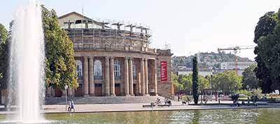 Park mit Springbrunnnen in Stuttgart